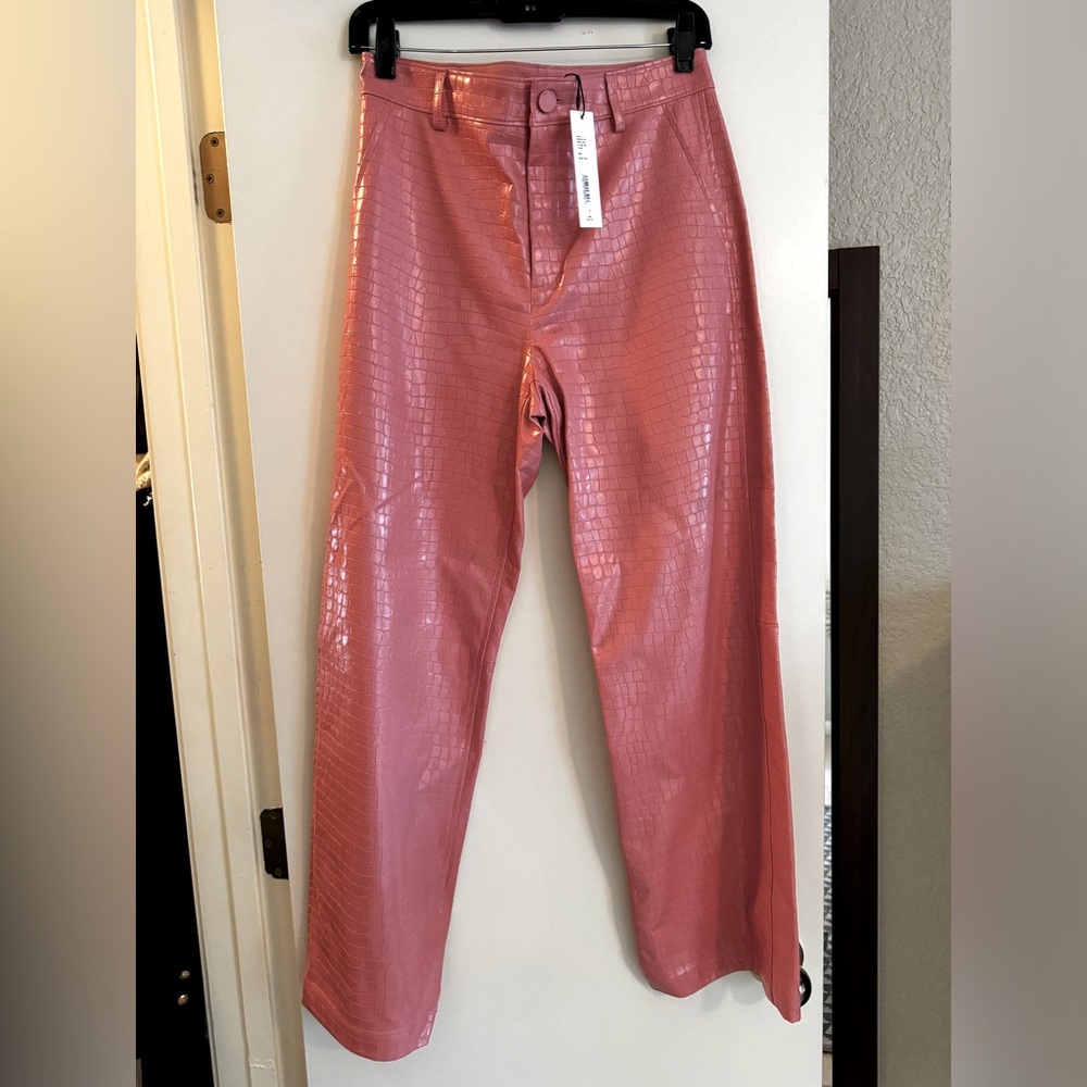 NWT- Trent- Alice and Olivia vegan leather croc embossed pants